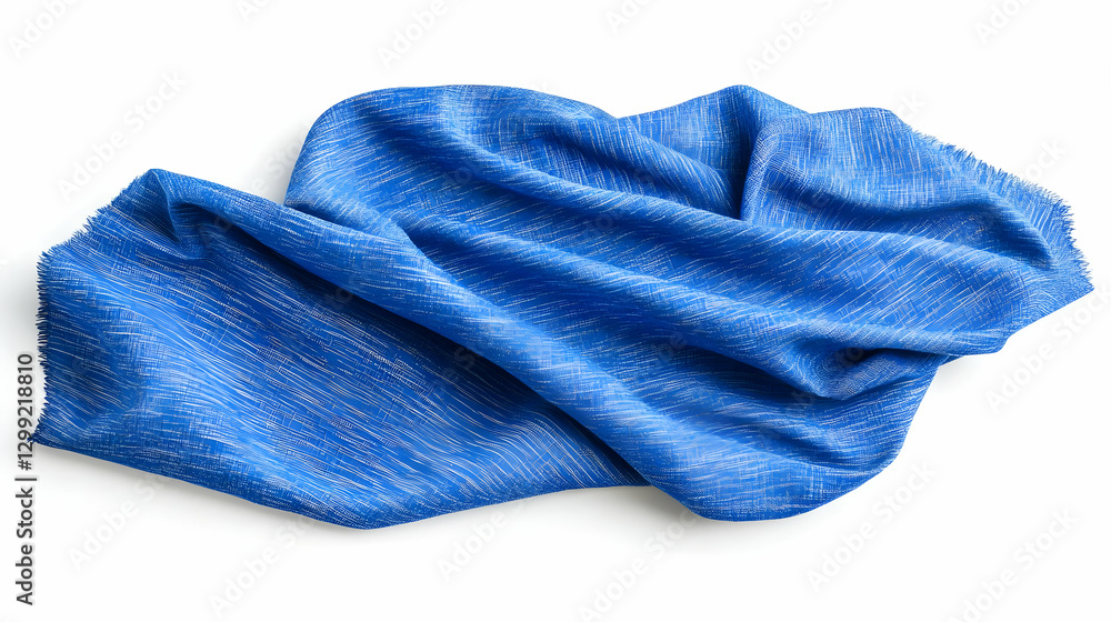 Royal Blue Glittering Fabric Drape With Sparkles Isolated On White Background Royal Blue Glittering Fabric Drape With Sparkles Isolated On White Background