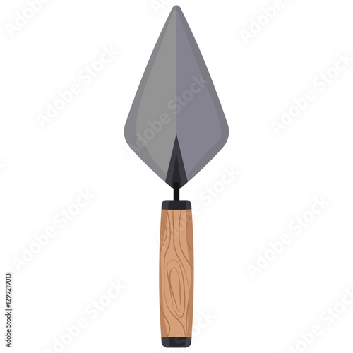 brick trowel top view, Bricklaying trowel.