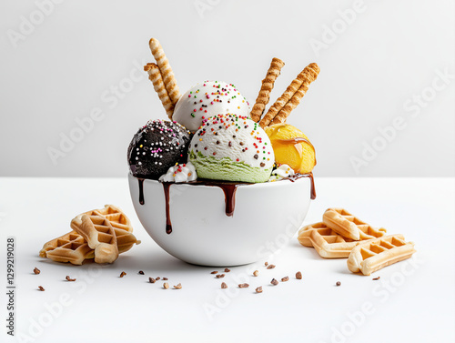 ice cream dessert in a bowl