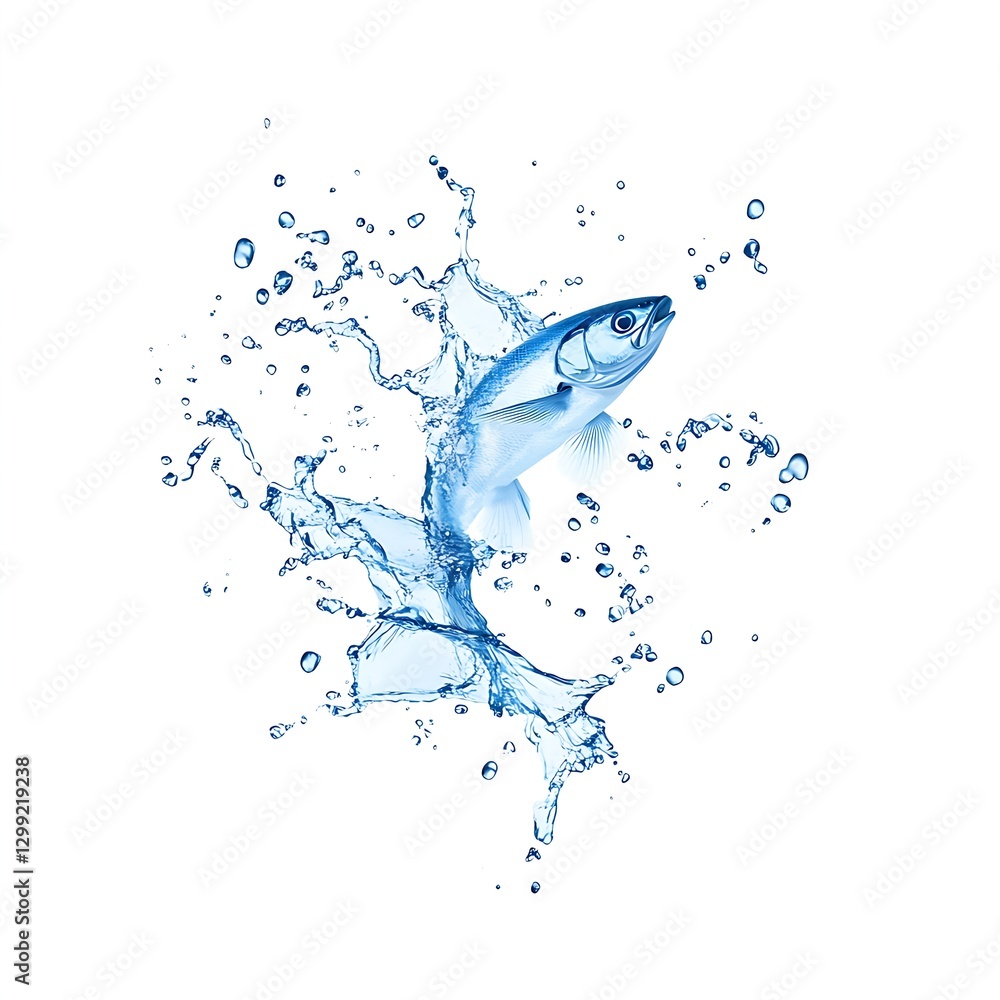 Obraz premium Fish Jumping Out of Water with Splash Effects