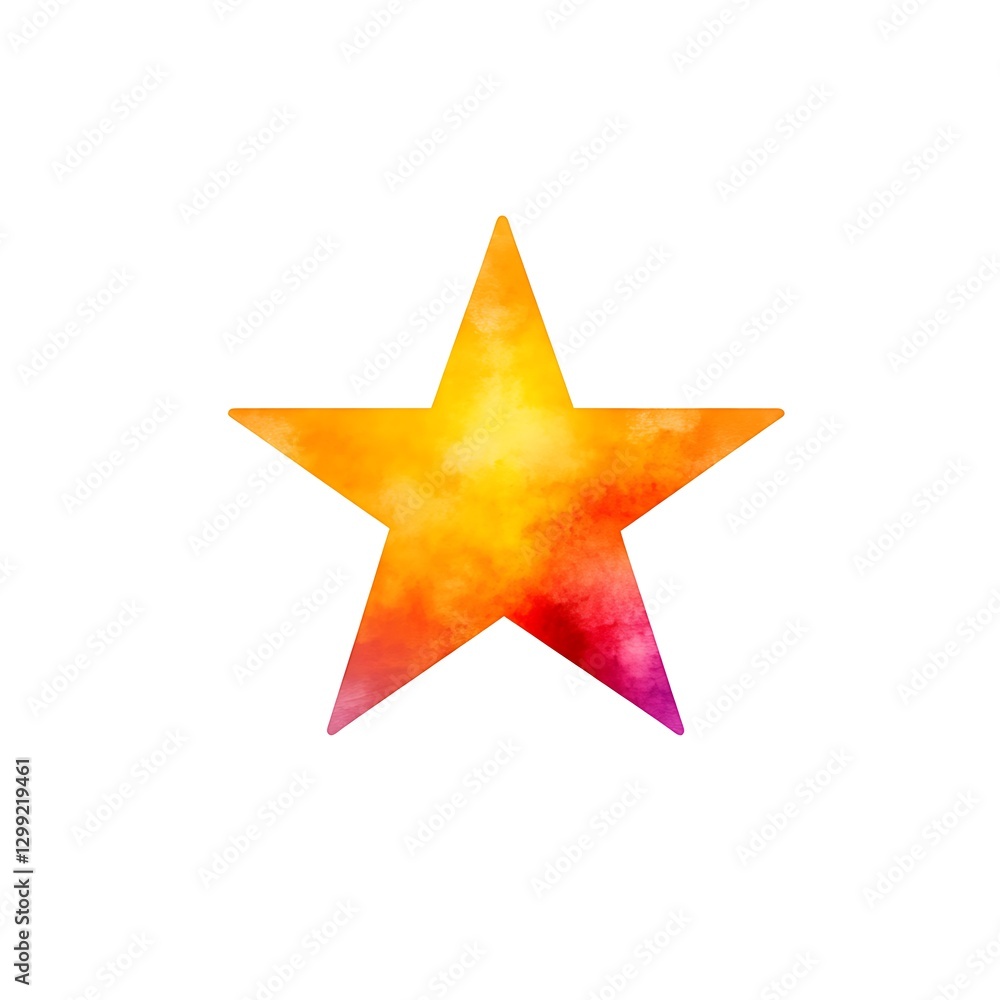 Fototapeta premium Colorful Star Illustration on White Background