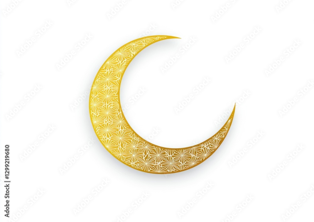 An Islamic Ramadan sticker featuring the crescent moon and geometric patterns in white, with yellow highlights for the transparent background. The design should be minimalistic yet impactful An Islamic Ramadan sticker featuring the crescent moon and geometric patterns in white, with yellow highlights for the transparent background. The design should be minimalistic yet impactful