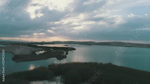 sunset over the lake