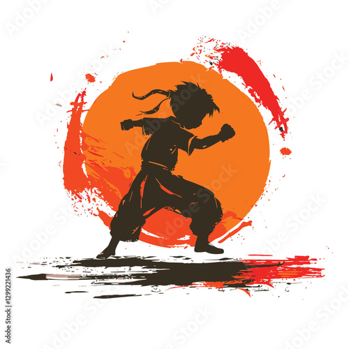 Logo for martial arts course for children, game design