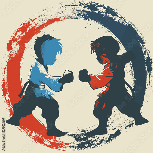 Logo for martial arts course for children, game design