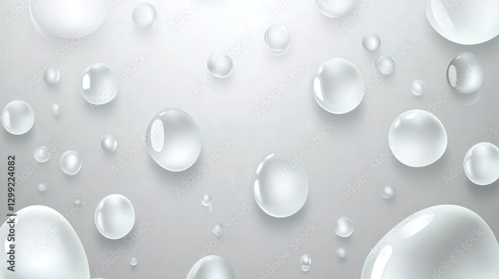 Stunning Water Droplets on a Light Gray Surface: A Beautiful Abstract Design Stunning Water Droplets on a Light Gray Surface: A Beautiful Abstract Design