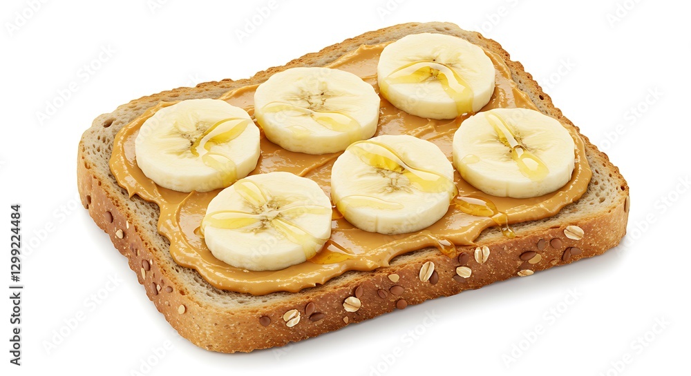 Peanut Butter Banana Honey Toast Breakfast Food Peanut Butter Banana Honey Toast Breakfast Food