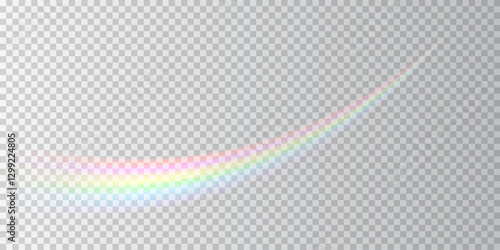 Subtle and Blurred Rainbow Arc on a Transparent Background for a Light and Airy Effect