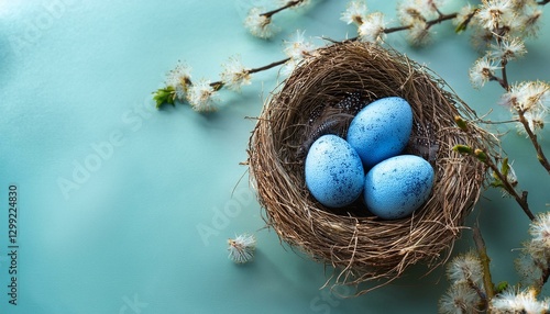 easter eggs and flowers