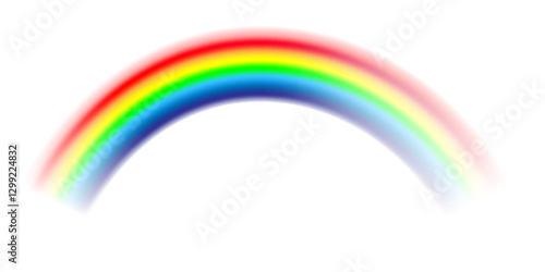 Subtle and Blurred Rainbow Arc on a Transparent Background for a Light and Airy Effect