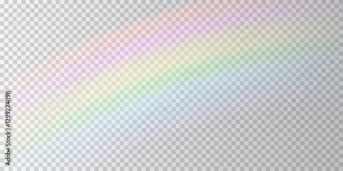 Soft Glowing Rainbow on a Transparent Background, Creating a Dreamy and Ethereal Light Effect