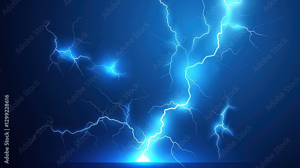 Blue lightning on a dark background Blue lightning on a dark background