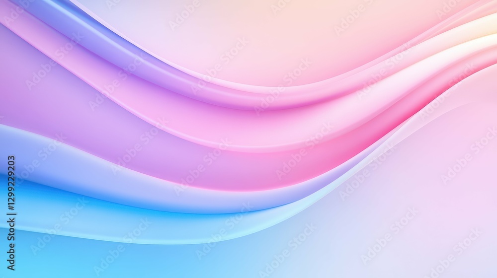 Fototapeta premium abstract background with soft pastel pink and blue tones on a lime background, smooth textures, clean and minimalistic layout, professional design