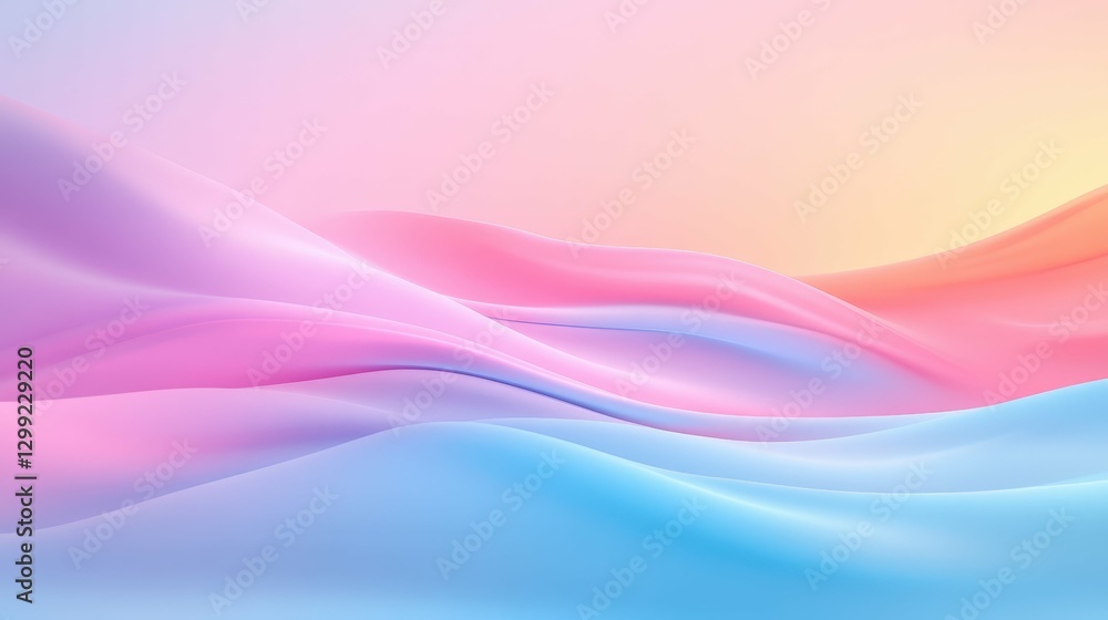 Fototapeta premium abstract background with soft pastel sky in pink and blue tones, smooth textures, flowing gradients, modern and minimalistic layout