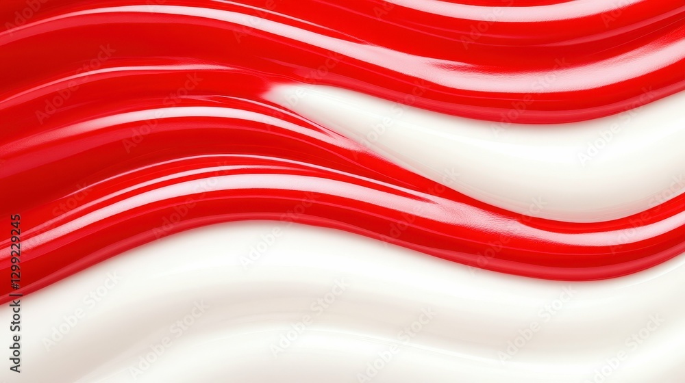 abstract background with striped red and white candies on a bold background, dynamic patterns, minimalist and professional design