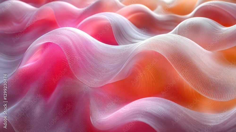 Abstract Pink and Orange Waves: A Digital Textile Art Abstract Pink and Orange Waves: A Digital Textile Art