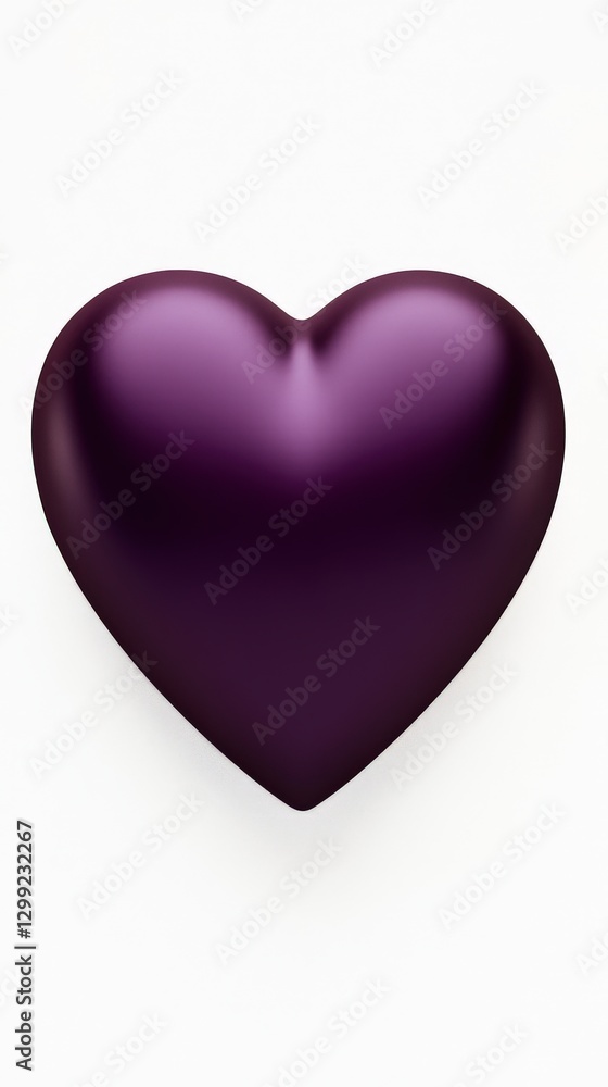 A Deep Purple Heart: An Abstract 3D Heart Shape in a Modern Design A Deep Purple Heart: An Abstract 3D Heart Shape in a Modern Design