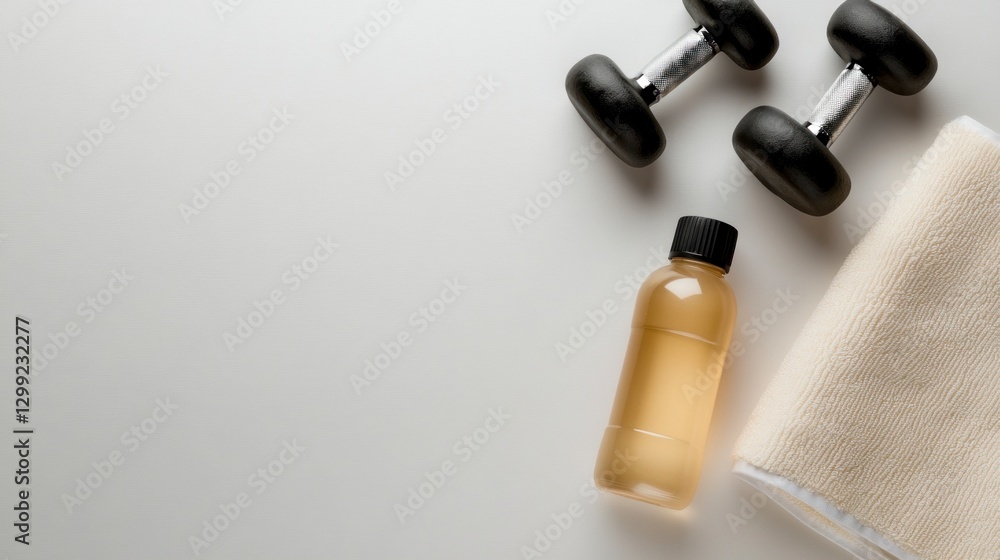 Flat lay of yoga essentials: top-view minimalist workout gear arrangement. Flat lay of yoga essentials: top-view minimalist workout gear arrangement.