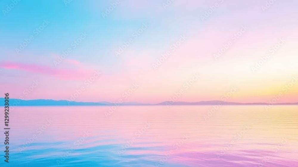 Obraz premium Tranquil twilight over calm sea with sky reflection