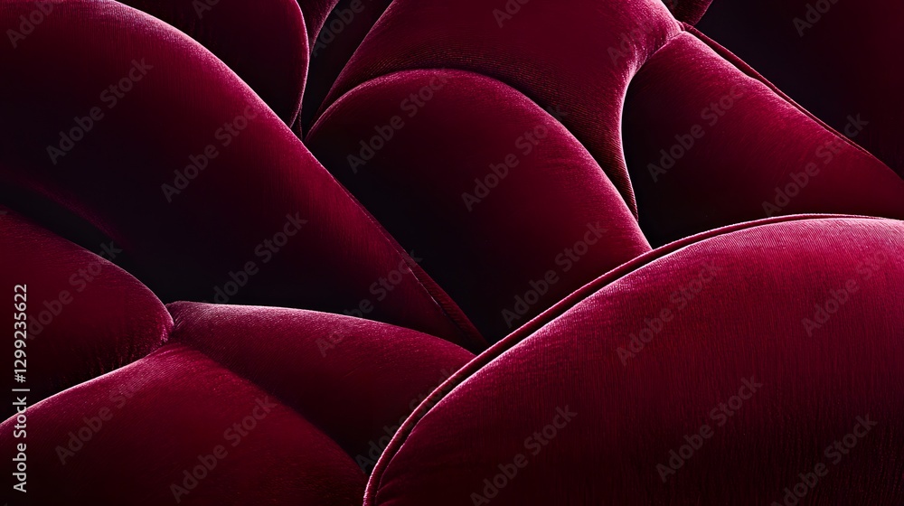 Fototapeta premium Luxurious Red Velvet Upholstery Texture Background