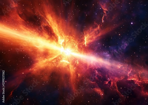 gamma-ray burst projecting a dramatic burst of astronomers' gamma rays in the interstellar space