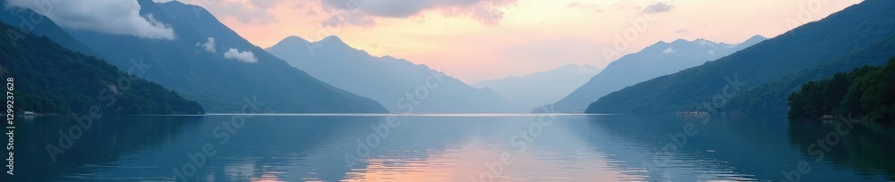 custom made wallpaper toronto digitalSoftly glowing clouds float above a serene mountain lake, , lake, tranquility