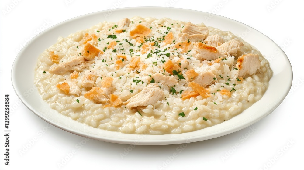 Creamy Chicken Risotto with Crispy Toppings - An Exquisite Italian Dish Creamy Chicken Risotto with Crispy Toppings - An Exquisite Italian Dish