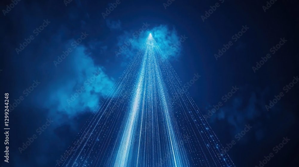 Obraz premium Celestial Light Beam Piercing Night Sky