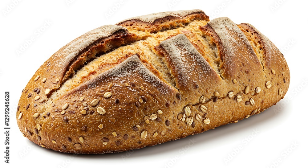 Artisan Bread with Seeds Isolated Studio Shot High Resolution