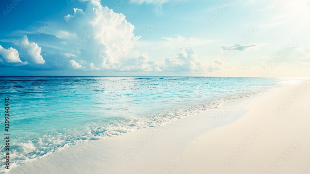 Fototapeta premium Serene and introspective qualities of a white sandy beach, illustrating how such peaceful environments foster deep reflection and a profound connection with nature