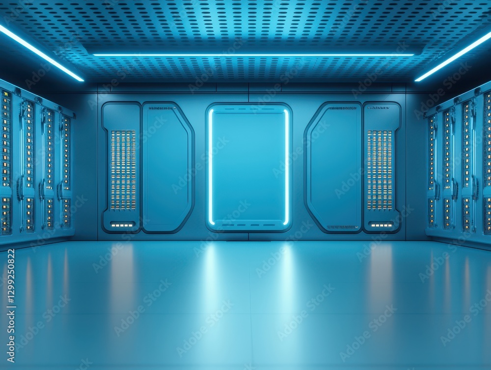 Obraz premium Server room, exploring the complex world of data centers, cloud computing, and network infrastructure