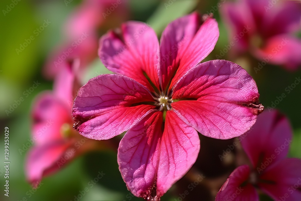 Close-up of a Vibrant Pink Flower with Detailed Petals Close-up of a Vibrant Pink Flower with Detailed Petals