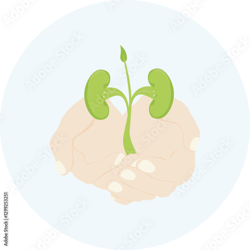 Hands holding green kidneys Postcard for World Kidney Day