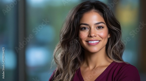 Wallpaper Mural Female Healthcare Professional with a Warm Smile in a Modern Healthcare Environment. Generative AI Torontodigital.ca