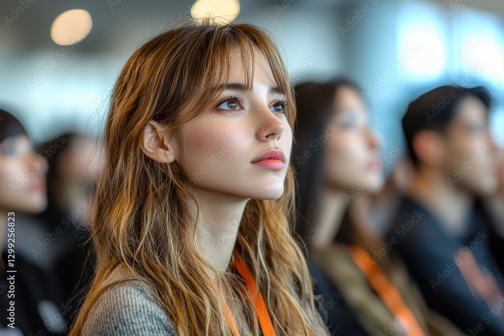 Obraz premium Engaging Audience at a Conference Event