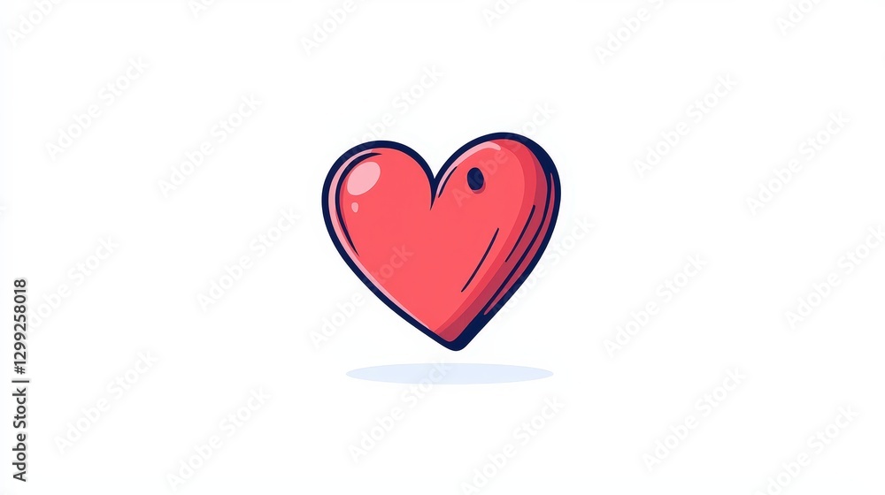 Red heart icon on white background Red heart icon on white background