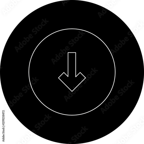 Down icon single vector illustration