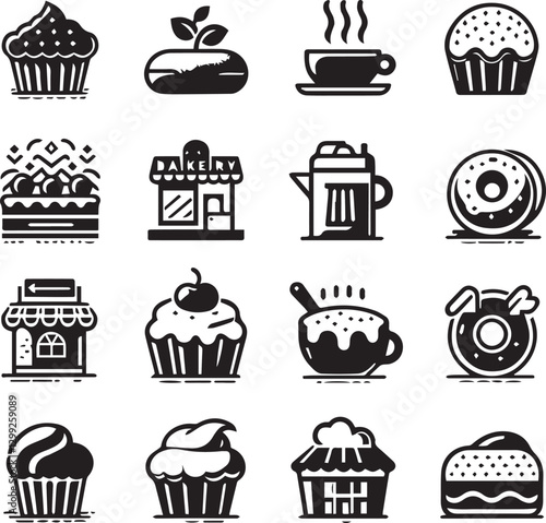 color icons of bakeries