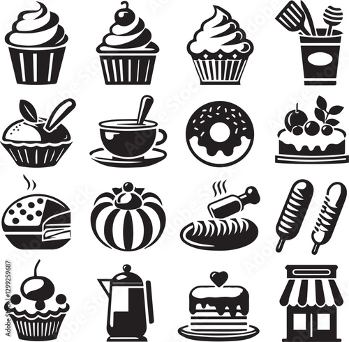 color icons of bakeries
