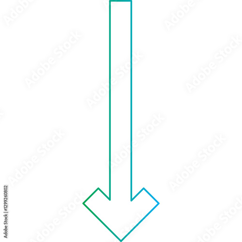 Down Arrow icon single vector illustration