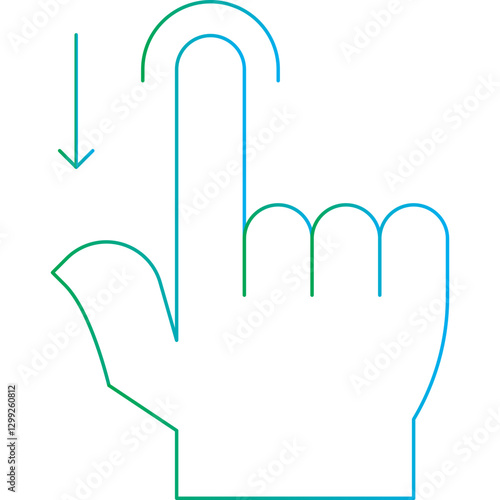 Drag Down icon single vector illustration