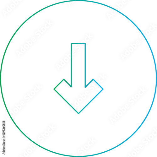 Down icon single vector illustration
