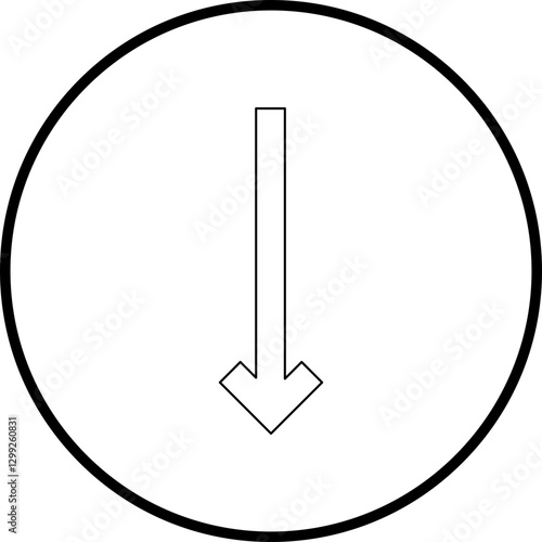 Down Arrow icon single vector illustration