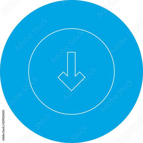 Down icon single vector illustration