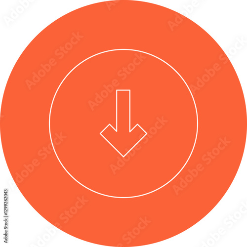 Down icon single vector illustration