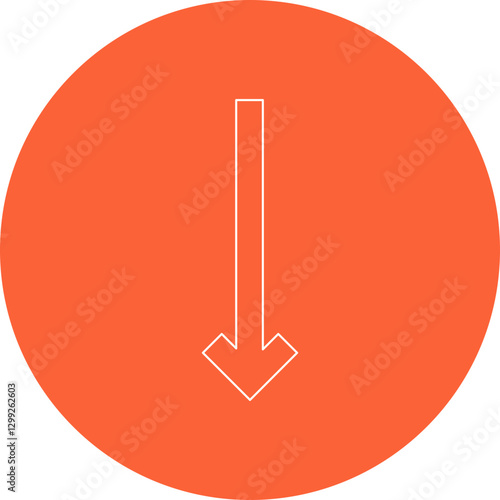 Down Arrow icon single vector illustration