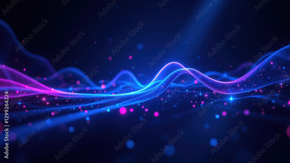 Obraz premium Image showcasing a digital transformation with vibrant motion graphics, representing DevOps concepts such as CI/CD pipelines, containerization, and cloud-native application development.