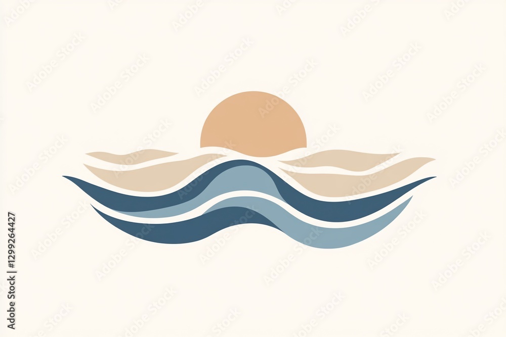 Abstract ocean sunset graphic design Abstract ocean sunset graphic design