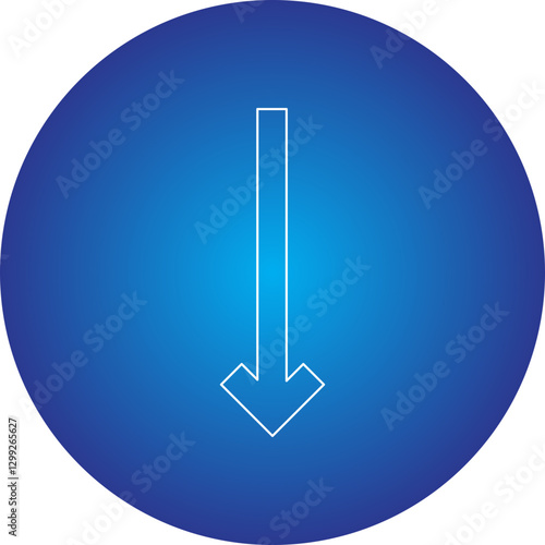 Down Arrow icon single vector illustration