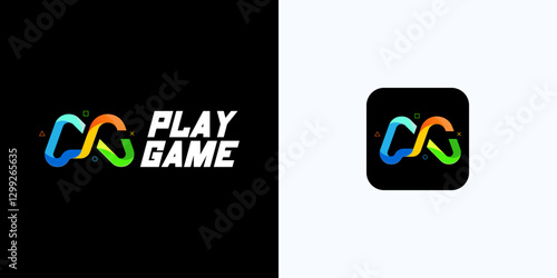 Game play logo design, Controller Joystick logo icon, Gaming online and offline, Studio game symbol, Game zone illustration, Gaming competition design, Console logotype sign colorful, Games stick logo